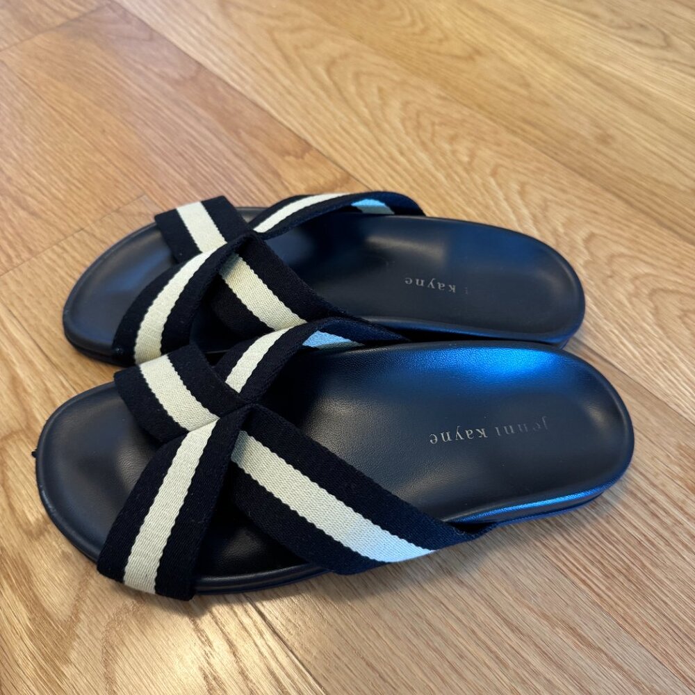 Jenni Kayne Colorblock Pattern Slides Black & Whi… - image 3